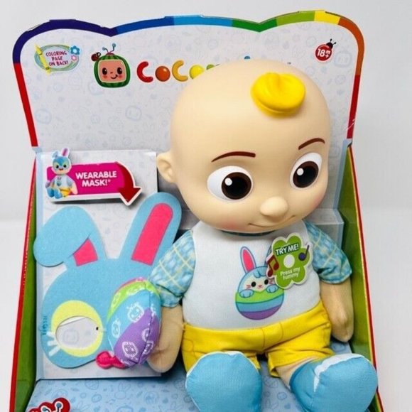 Cocomelon Springtime JJ Plush Doll Exclusive Sings Easter Mask 2022 - Picture 3 of 7